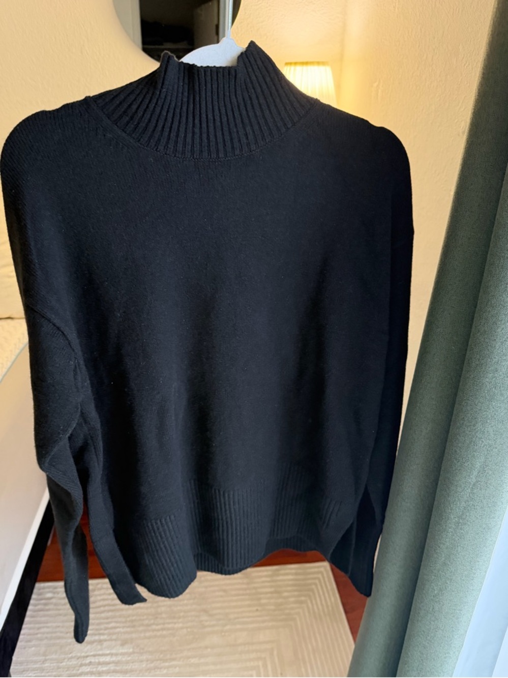 NWT Banana Republic Black Mock Neck Sweater - Wool Cotton Blend
